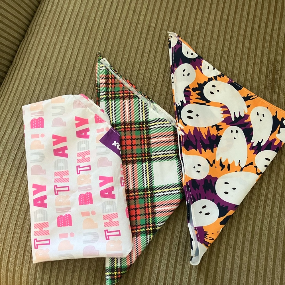 Lot of holiday bandannas